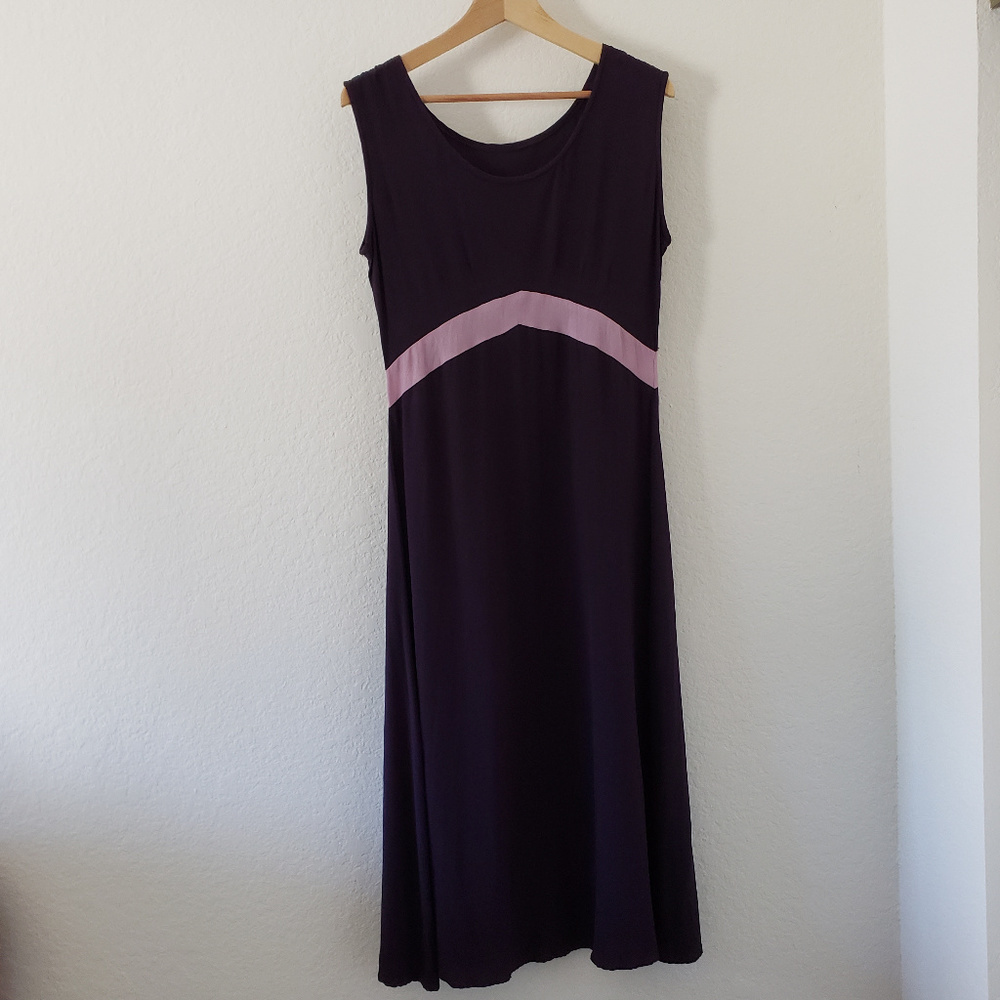 Vintage - Eggplant Colored Sleeveless Dress - Size L